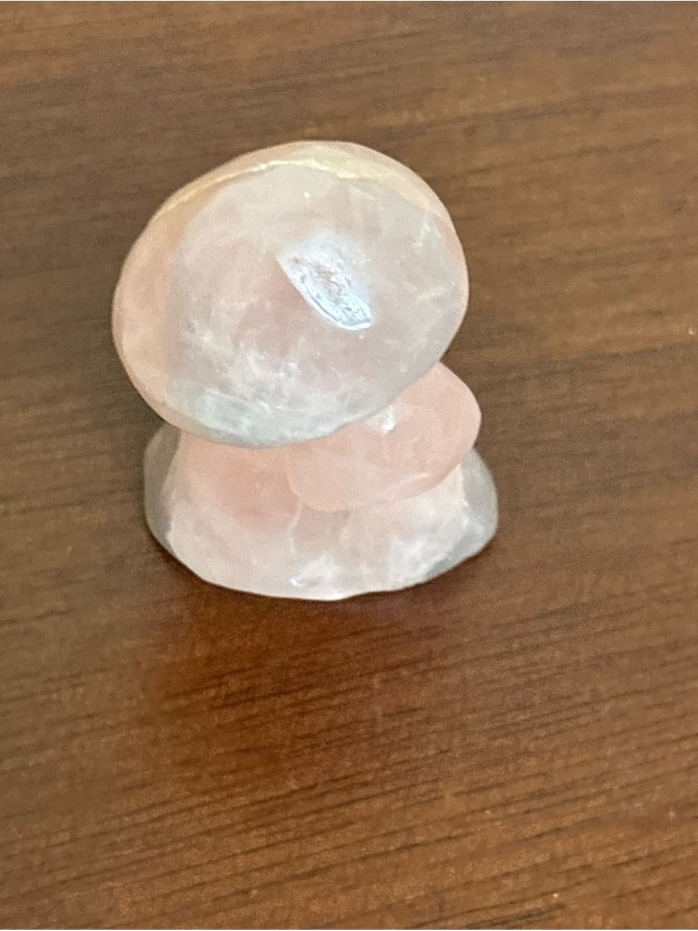 Hand carved polished rose quartz crystal mushroom Triple Stone Crystal Garden - Picture 3 of 8